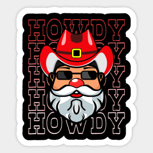 Christmas Santa Claus Funny Western Vintage Sticker